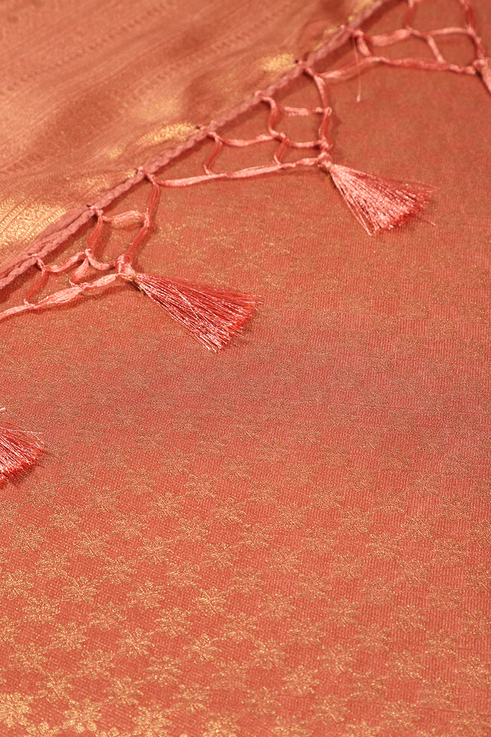 Dark Peach Colour Soft Silk Leheria Zari Woven Saree