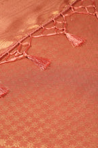Dark Peach Colour Soft Silk Leheria Zari Woven Saree