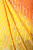 Yellow & Orange Jaipuri Silk Leheriya Printed And Embroidered Saree