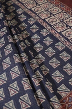 Navy Cotton Silk Printed Saree