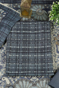 Blue Printed Spun Unstitched Suit Fabric