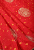 Red Color Bandhej Modal Silk Zari Woven Saree