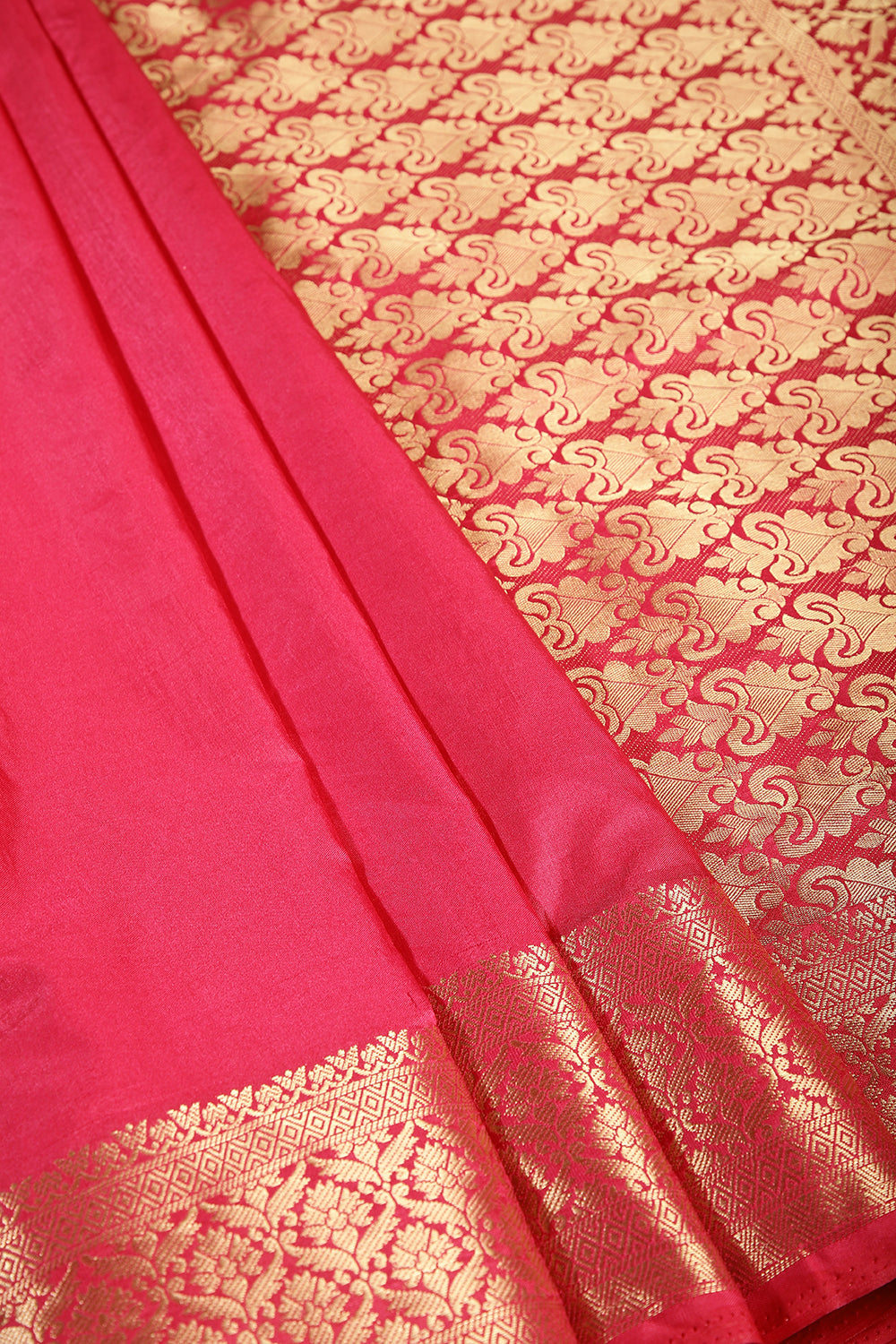 Magenta Pink Color Woven Silk Saree