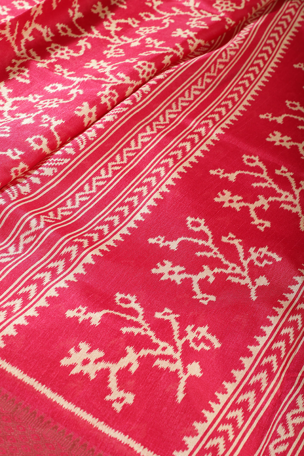 Magenta Pink Color Cotton Silk Printed Saree