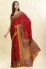 Maroon Crepe Printed Saree