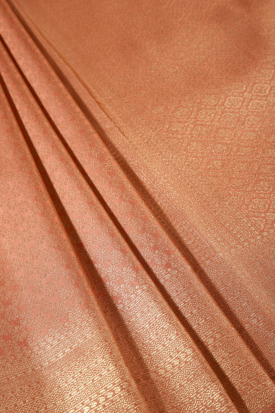 Peach Color South Silk Zari Woven Saree