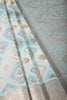 Light Blue Color Zari Woven Chanderi Cotton Saree