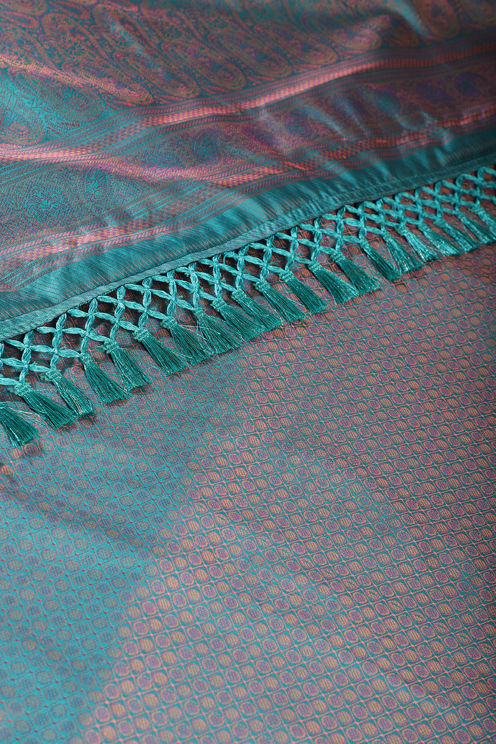 Teal Cotton Silk Resham & Zari Woven Saree