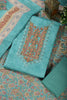 Seagreen Linen Cotton Resham Embroidered Unstitched Suit