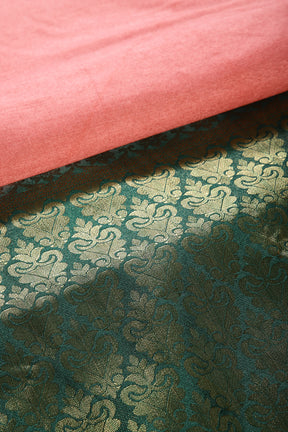 Light Peach & Green Ombré  Silk Zari Woven Saree