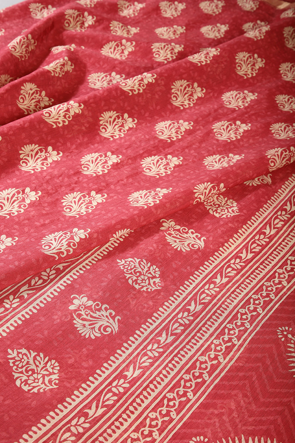 Light Maroon Colour Cotton Printed Saree
