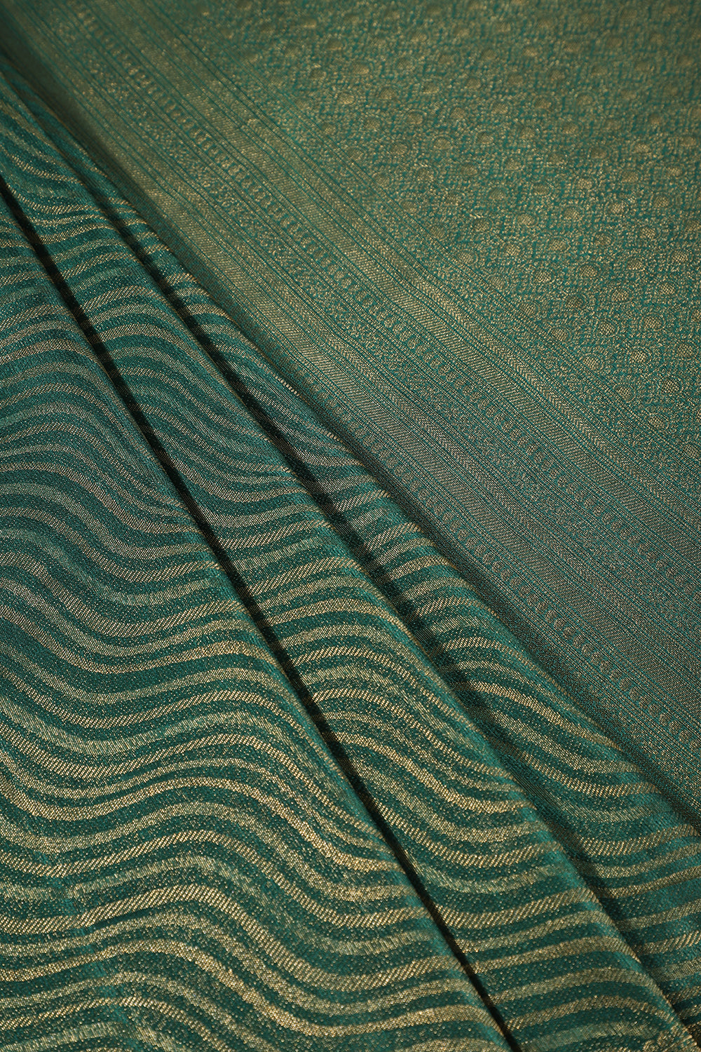 Bottle Green Colour Soft Silk Leheria Zari Woven Saree