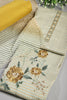 Mustard Color Printed And Resham Embroidered Unstitched Suit Material