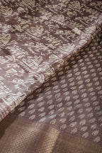 Dusty Brown Color Cotton Silk Printed Saree