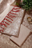 Beige Zari Floral Woven Unstitched Suit Fabric