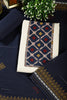 Cream & Indigo Color Khadi Cotton Unstitched Suit Material