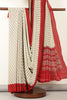 Beige & Red Crepe Printed Saree