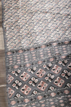 Grey Color Cotton Silk Abstract Printed Saree