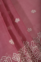 Light Maroon Tissue Resham Embroidered Saree