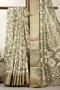Sage Green Floral Printed Cotton Silk Saree
