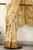 Olive Green Floral Printed Cotton Silk Saree