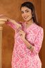 Pink & Cream Color Printed Kurti