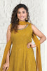 Mustard Color Embroidered Georgette Sharara Suit.