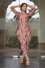 Beige & Maroon Colour Shibori Printed Muslin Co-Ord Set