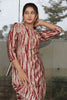 Beige & Maroon Colour Shibori Printed Muslin Co-Ord Set