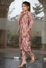 Beige & Maroon Colour Shibori Printed Muslin Co-Ord Set