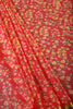Dark Coral Color Chiffon Floral Zari Border Printed Saree