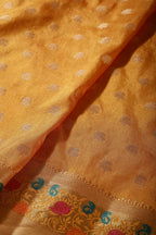 Mustard Color Silk Resham & Zari Woven Saree