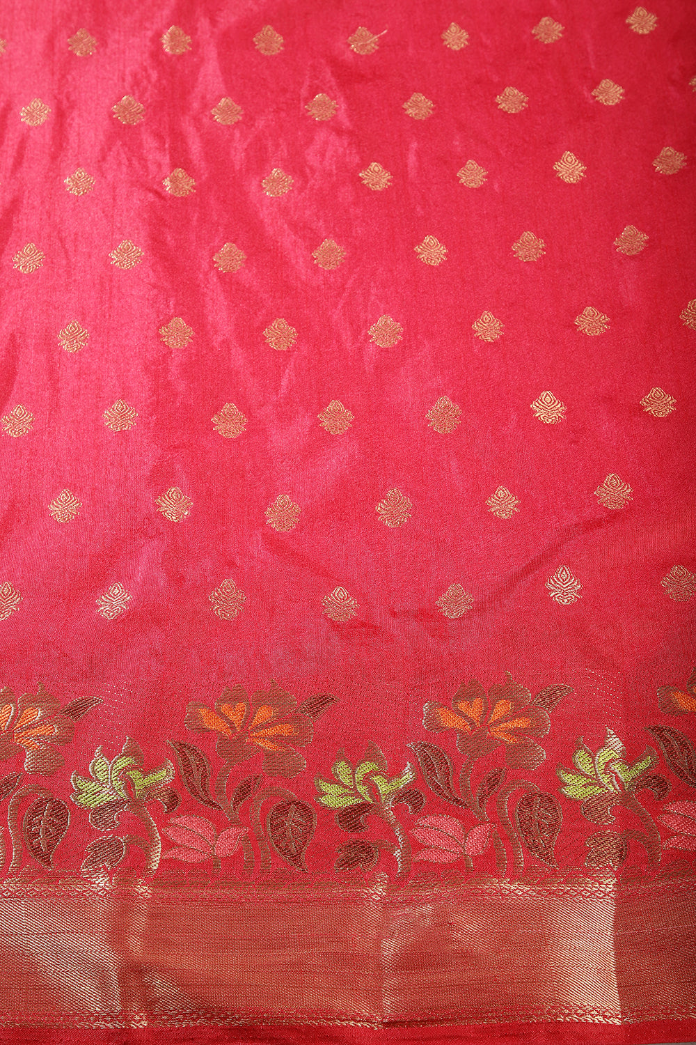 Corel Pink Color Silk Resham & Zari Woven Saree