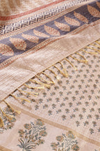 Olive Green Tussar Silk Zari Woven & Printed Saree