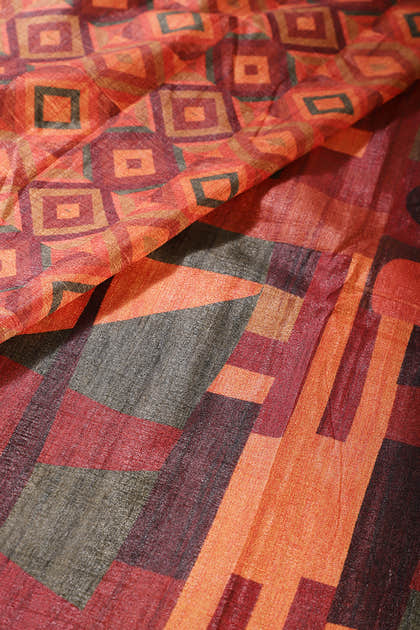Sage Green Printed Tussar Silk Saree