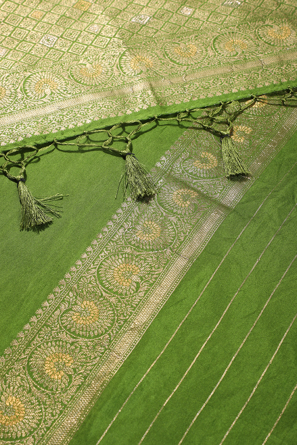 Green Colour Zari Woven South Silk Saree