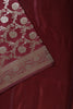 Dark Scarlet Zari Woven Banarasi Silk Saree
