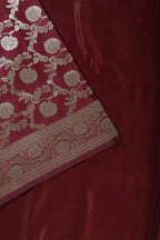 Dark Scarlet Zari Woven Banarasi Silk Saree