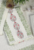 Cream & Green Printed And Resham Embroidered Unstitched Suit Fabric