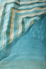 Teal Blue Chiffon Lehariya Printed Saree