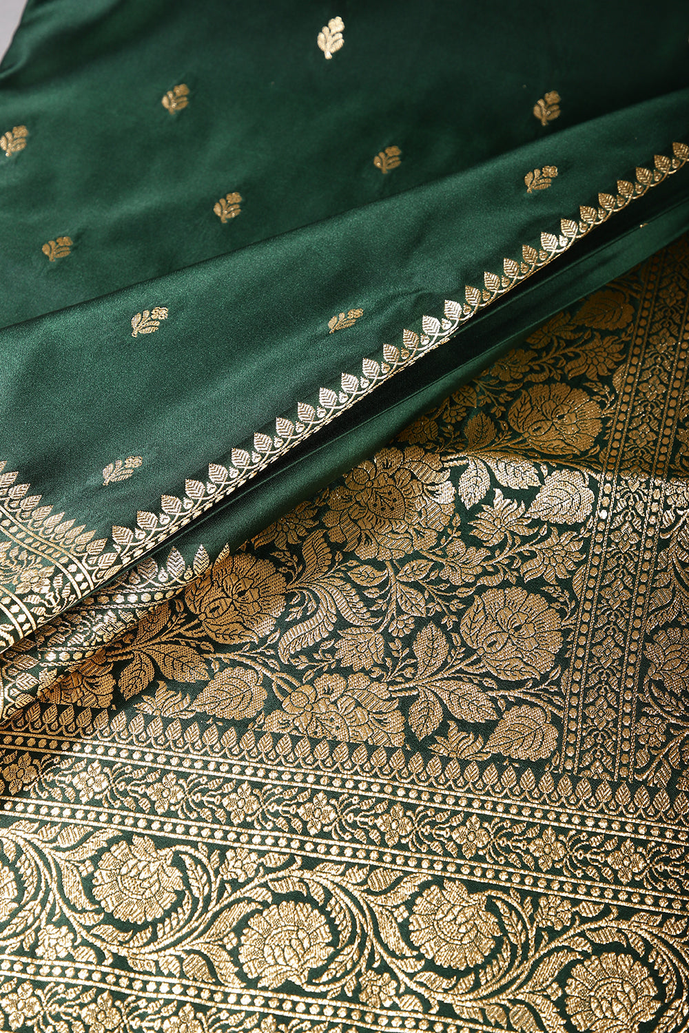 Bottle Green Color Gajji Silk Woven Saree