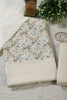 Cream & Mustard Cotton Chikankari Work Floral Printed Unstitched Suit