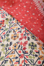 Red Printed Chiffon Saree