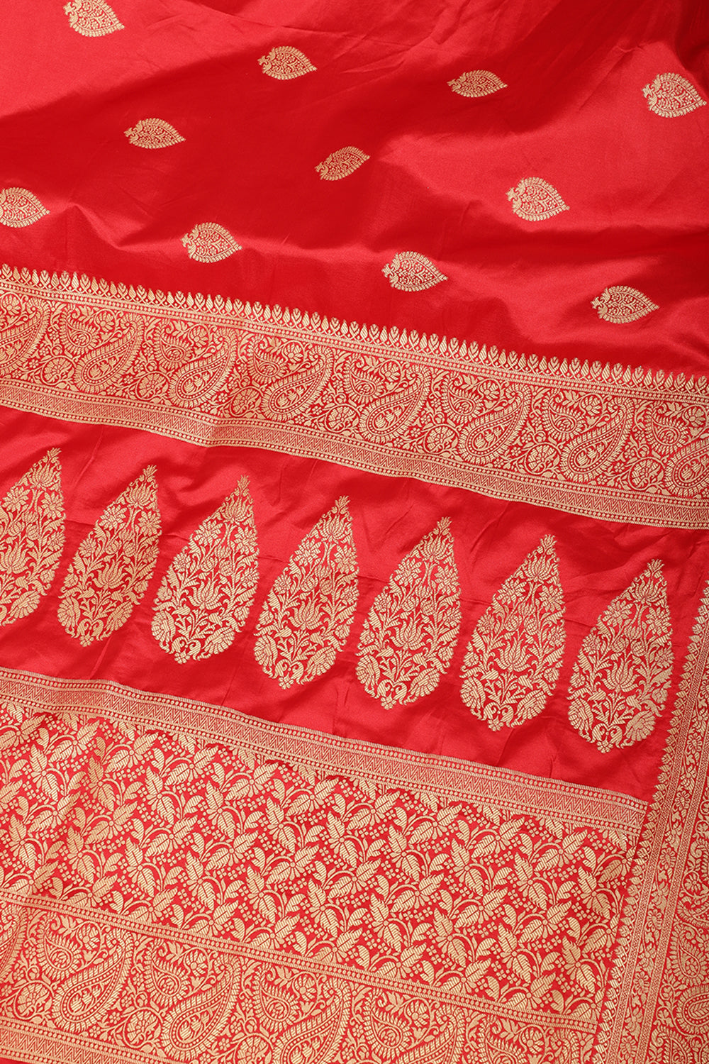 Red Color South Silk Zari Woven Saree