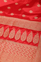 Red Color South Silk Zari Woven Saree