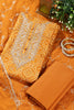 Mustard Cotton Bandhani Printed And Neck Embroidered Unstitched Suit