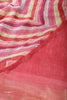 Coral Pink Chiffon Lehariya Printed Saree