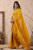 Mustard Color Jacquard Crepe Woven Saree With Readymade Blouse