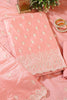 Peach Chanderi Silk Embroidered Unstitched Suit Material