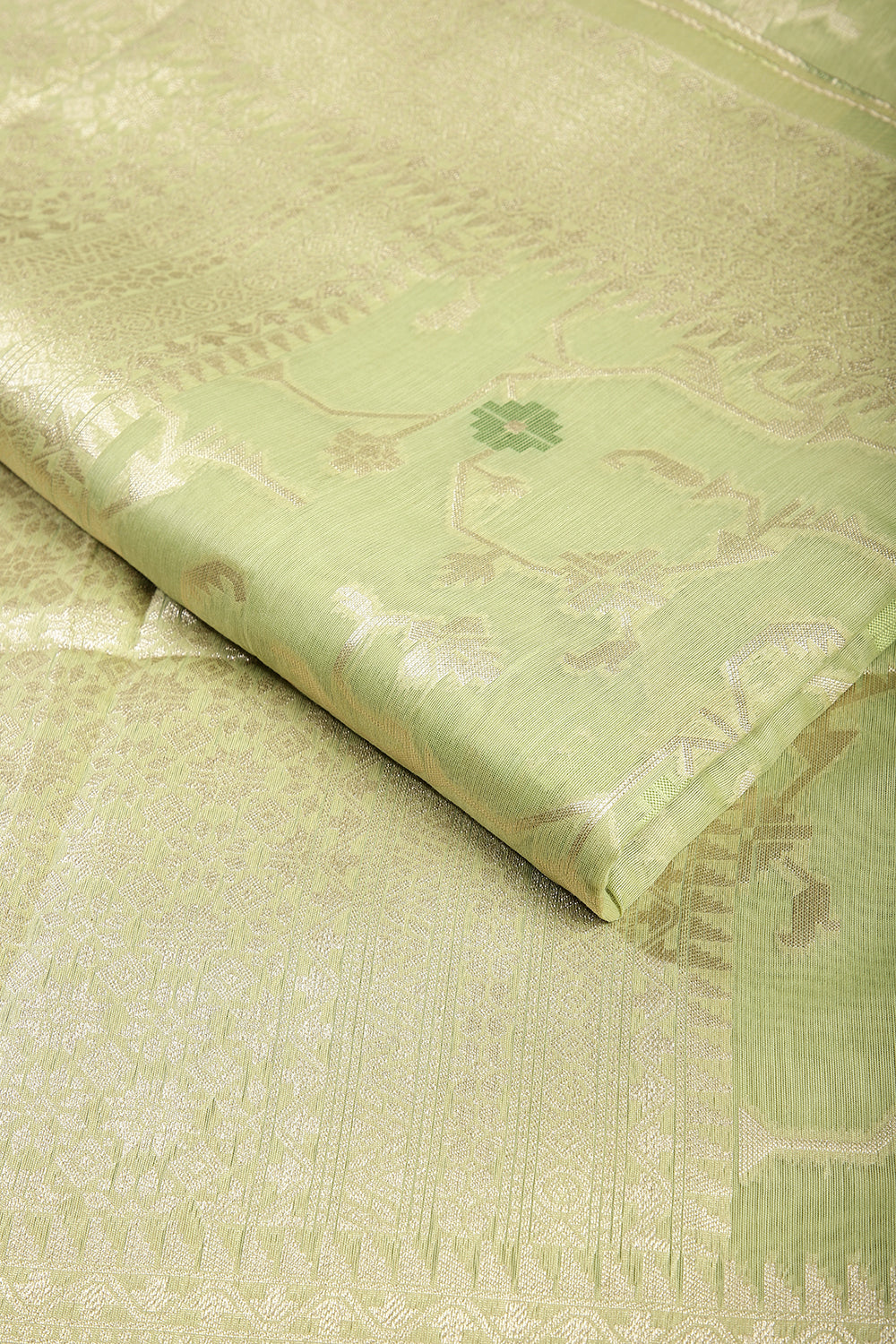 Sea Green Color Kota Woven Silk Saree